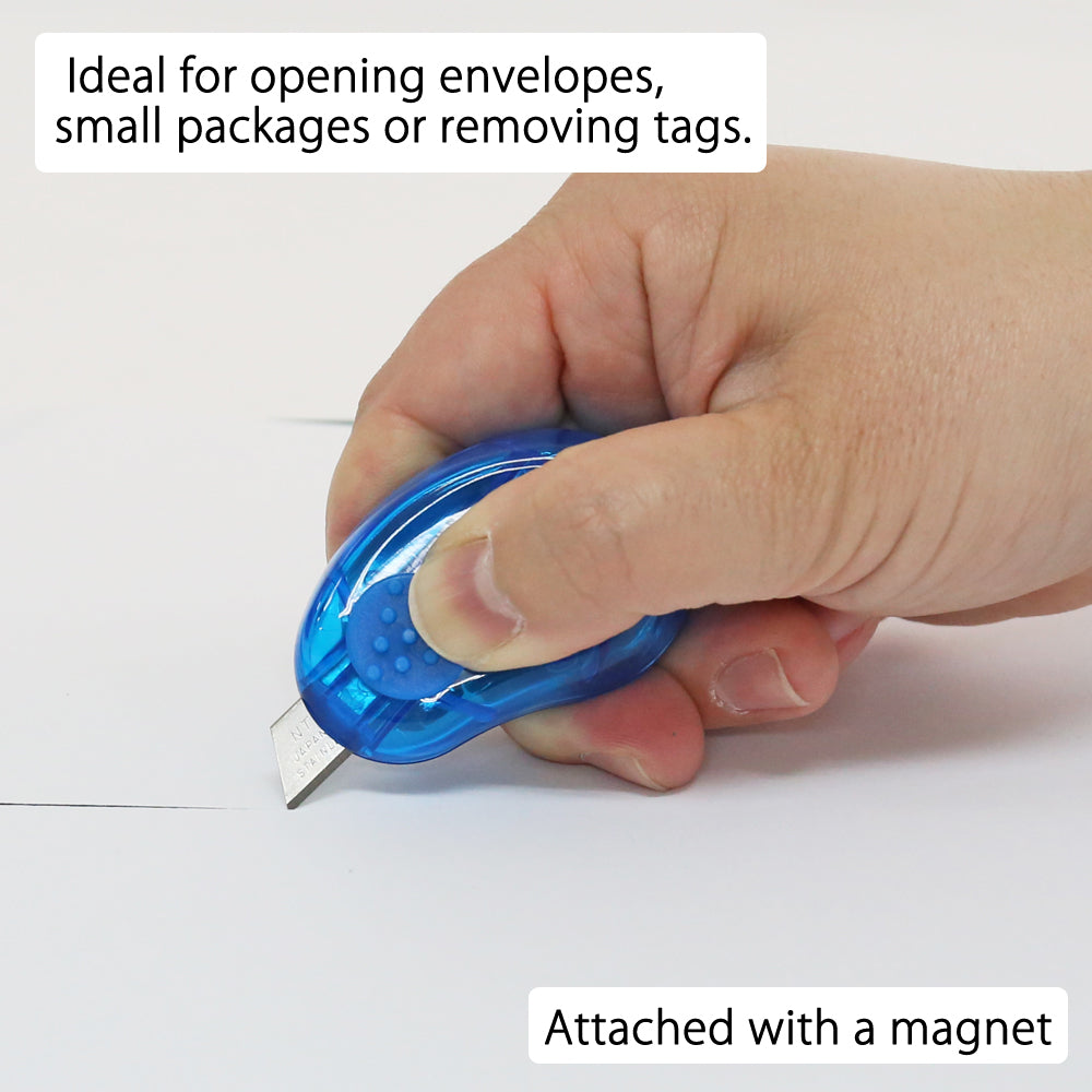 NT Cutter Quick-Knife iQ-100 P – Sicherheitsmesser, Kunststoff, automatischer Klingenrückzug, seitlicher Magnet