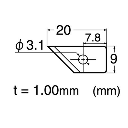 NT Cutter BC-400P – Ersatzklingen, einseitiger Schliff, 10 Stk., für Kreisschneider C-2500P