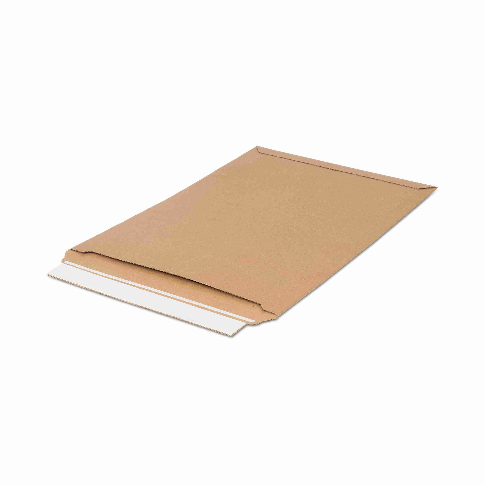 Model Karton-Versandtasche – 500 × 340 × 50 mm, selbstklebend, Karton, braun – 1 Stk., ab 300 Stk.
