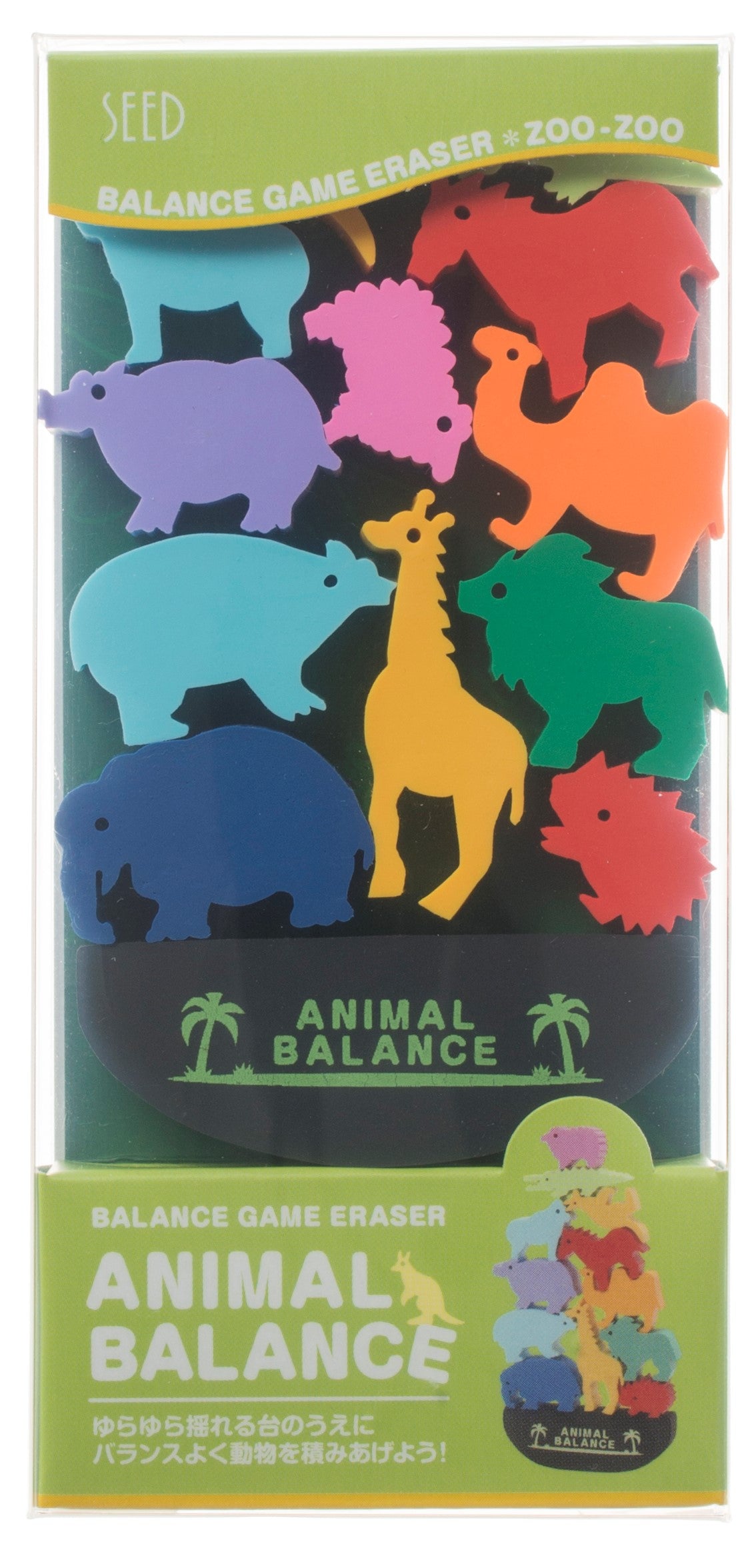 Seed Motiv-Radiergummi Balance-Spiel – PVC-frei, 132 × 62 × 13 mm, 12er-Set