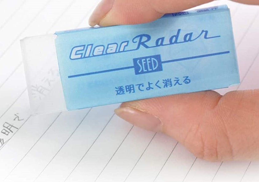 Seed Radiergummi Clear Radar EP-CL150 – staubarm, 55 × 21 × 12 mm, transparent