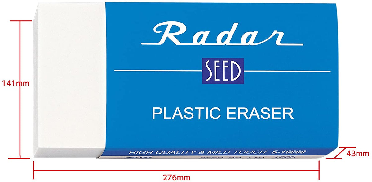 Seed Radiergummi Radar S-10000 – leistungsstark, 97% Radierfähigkeit, 276 × 141 × 43 mm