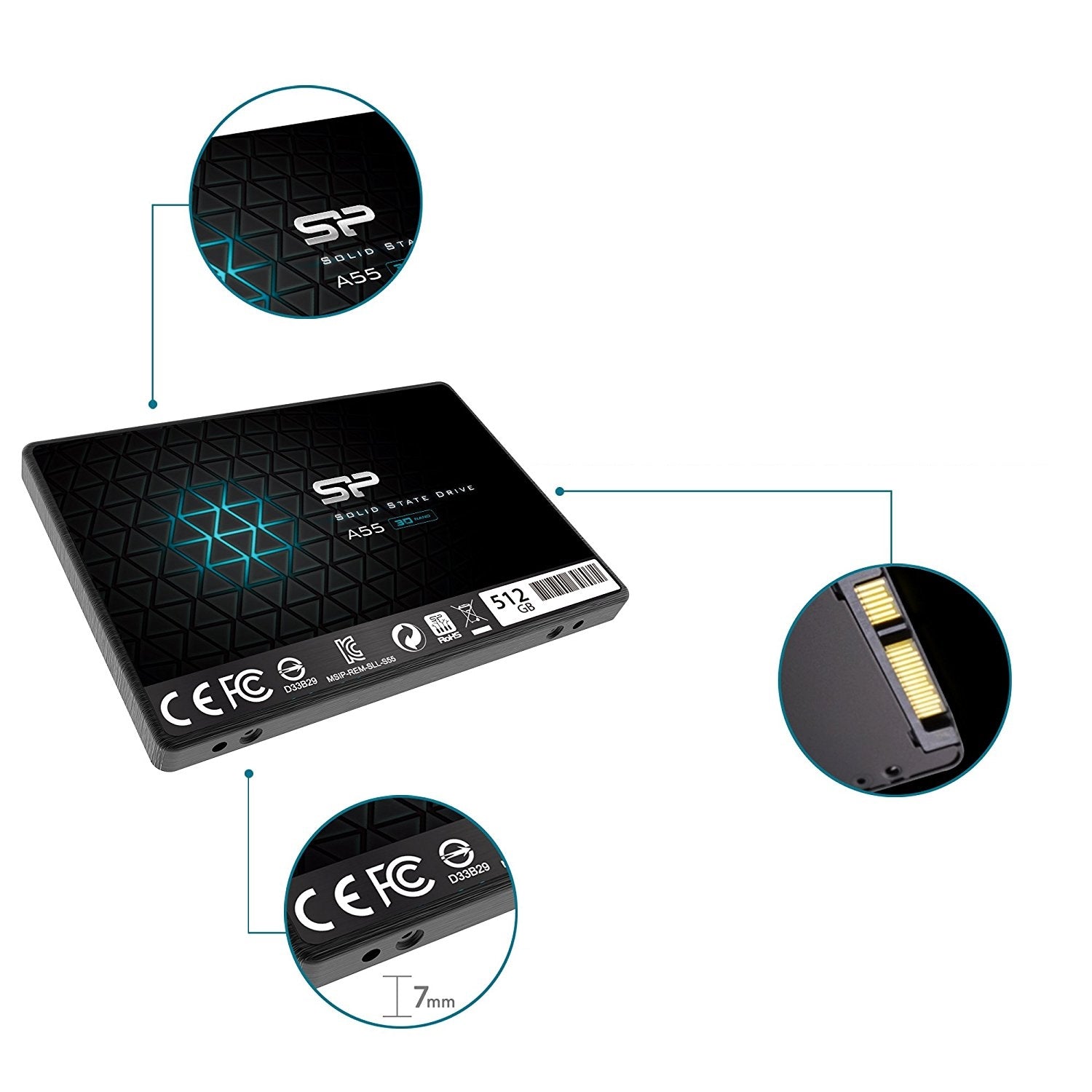 Silicon Power Ace A55 512 GB (SP512GBSS3A55S25) – für 2,5" SATA III