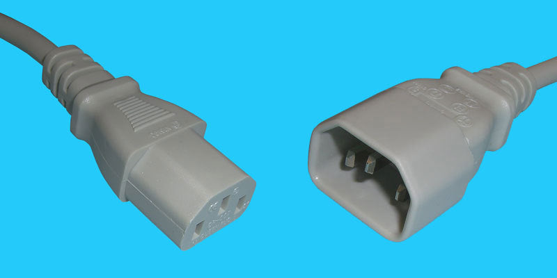 Diggelmann Netzkabel – IEC C14 zu IEC C13, 2 m, 10 A, grau