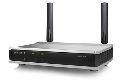 LANCOM Systems LANCOM Access Router 730-4G+ – 4G Router, Wi-Fi 6, 1× GbE, Dual-SIM, PoE, Schwarz/Grau