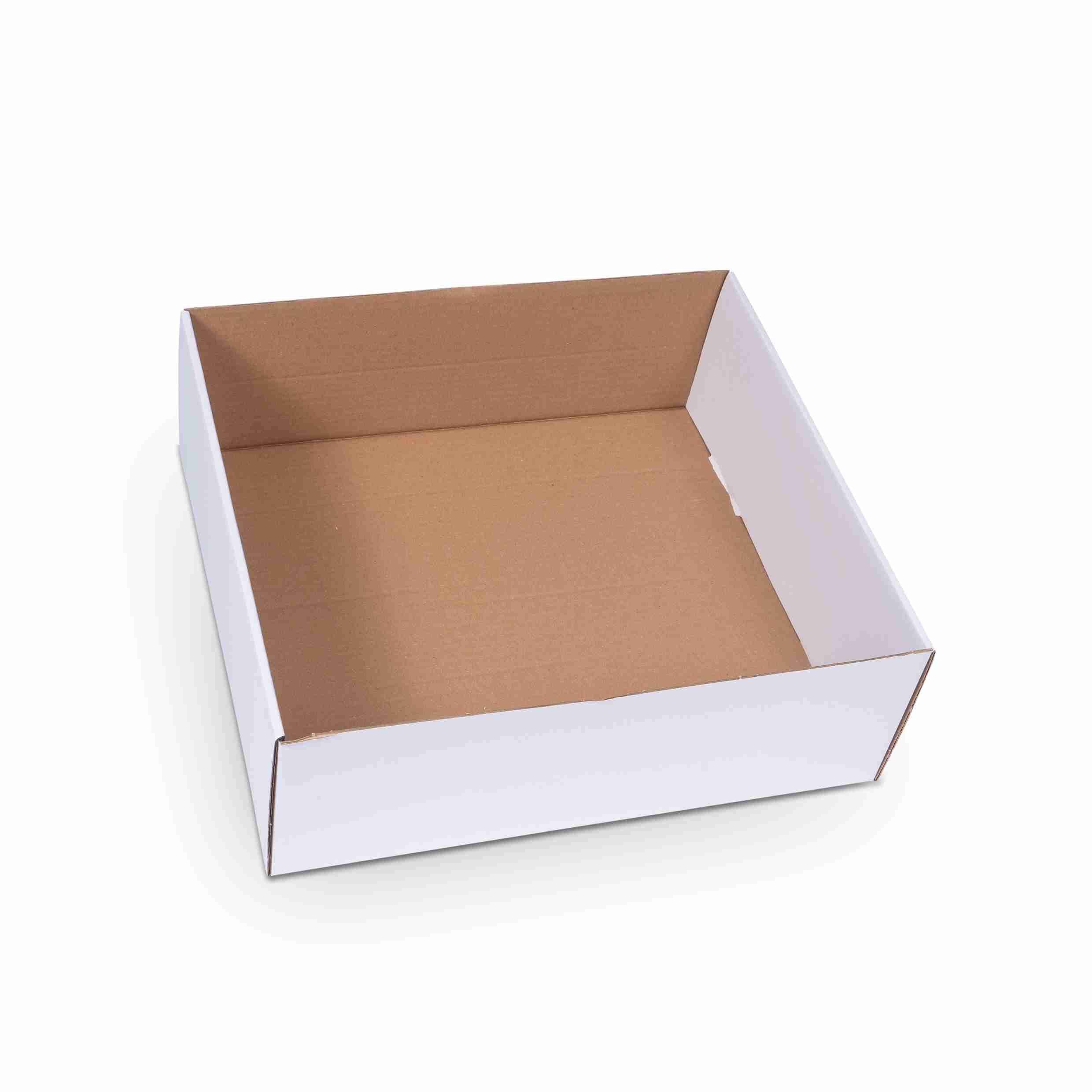 Frische verpackung Stulpschachtel – 416 × 388 × 145 mm, weiss, Wellkarton, nassfest, Deckel – 1 Stk., ab 20 Stk.