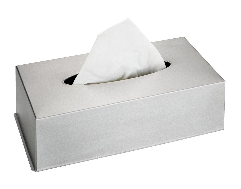 Wenko Kosmetiktuchbox – 25×12×8 cm, Edelstahl, Tisch, Wandmontiert, Silber