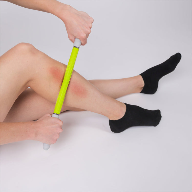 NABOSO Massagegerät Neuro Stick – Knetmassage, Hand, Beine – Grau, Gelb – Silikon