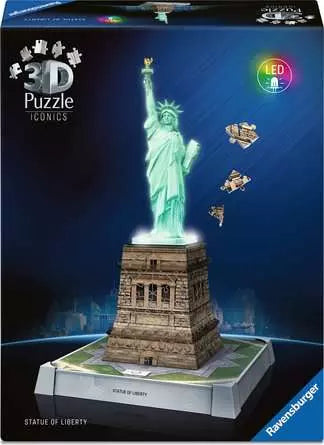 Ravensburger 3D Puzzle Freiheitsstatue – 108 Teile – 27,9 × 37,1 × 21,6 cm – ab 10 Jahren – mit Licht – FSC