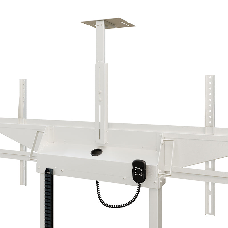 Hagor Bodenständer – 46–65" – VESA 400×400–600×400 – bis 120 kg, Motorisiert, für 2 Displays – Twin Lift FS-DW