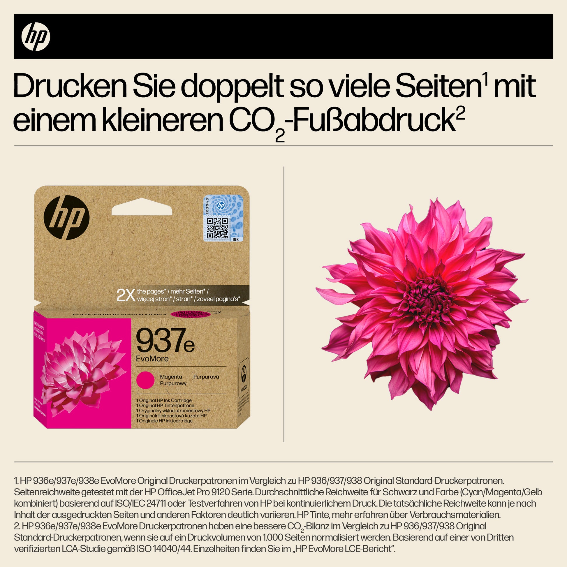 HP 937EXL Magenta Tintenpatrone (Original) – 1'650 Seiten – für HP 937E