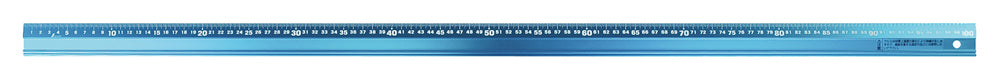 Shinwa Lineal – Aluminium – 101 cm – rutschfest – blau