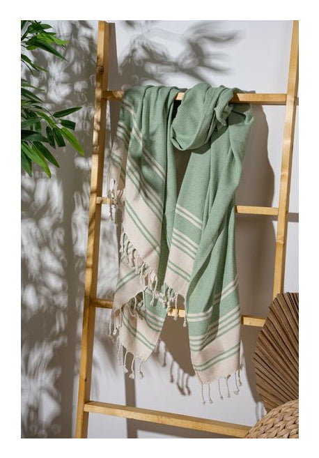 Foutastic Strandtuch New Diamond Apple – 90 × 170 cm, Beige/Mint, 60% Baumwolle/40% Polyester