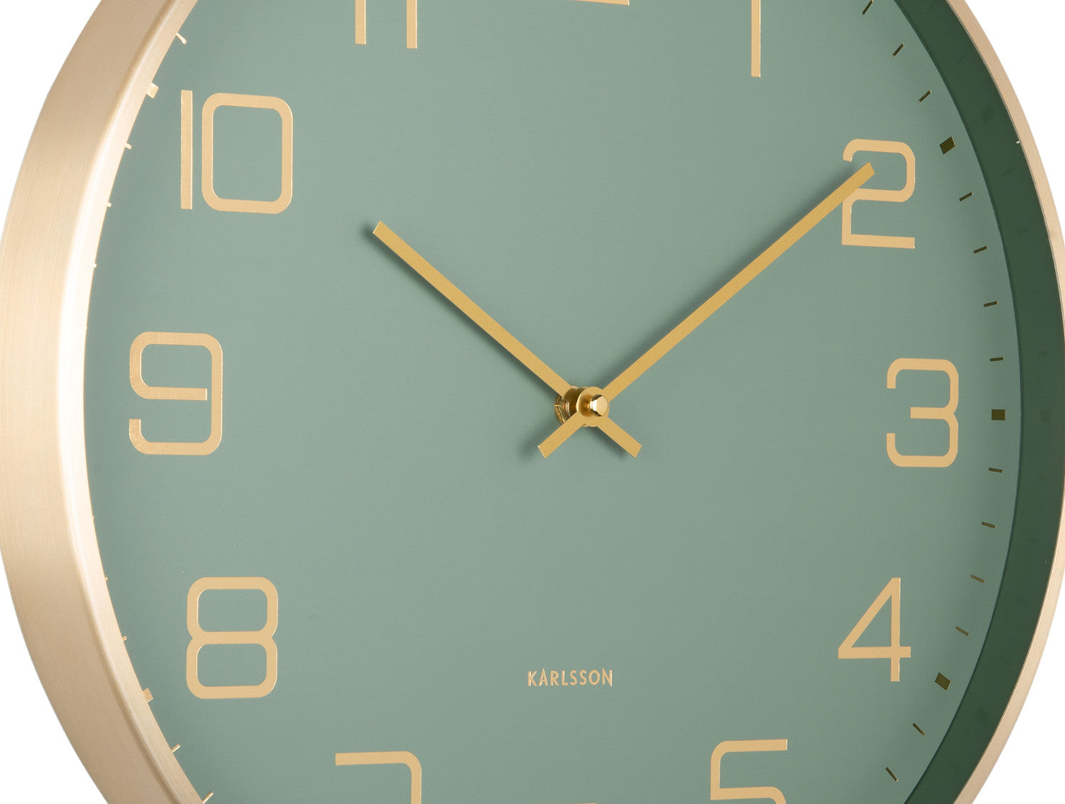Karlsson Wanduhr Elegance Glow – Ø 40 cm, grün, Aluminium