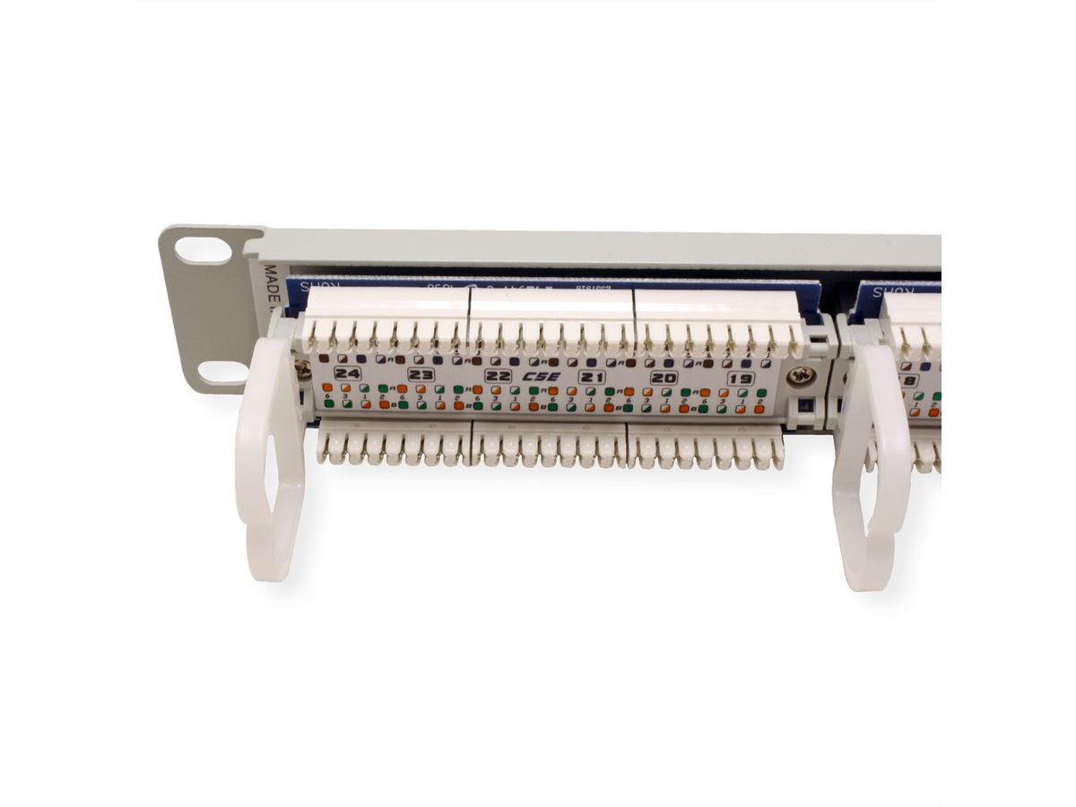 ROLINE Patchpanel Cat.5e (Klasse D) – 24× RJ‑45, UTP, 1U, Krone LSAplus, Grau