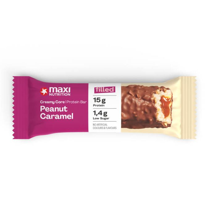 Maxi Nutrition Creamy Core Protein-Riegel – Erdnuss & Karamell, Protein – 12 × 45 g