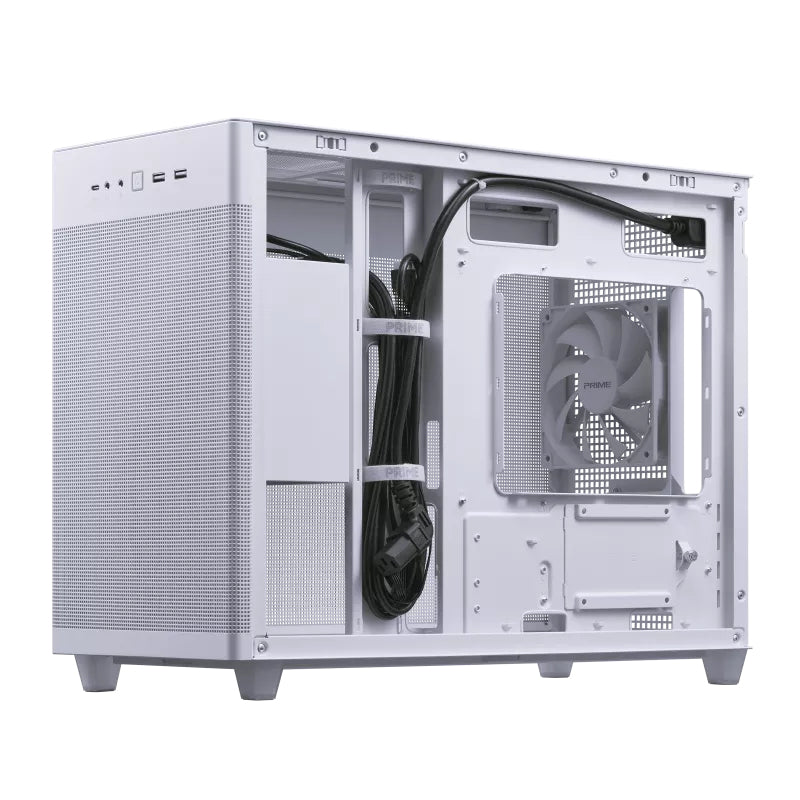 ASUS AP201 – PC-Gehäuse – Mini-Tower, Micro-ATX, Mini-ITX, 3×3,5", 1×2,5", Seitenfenster, Weiss