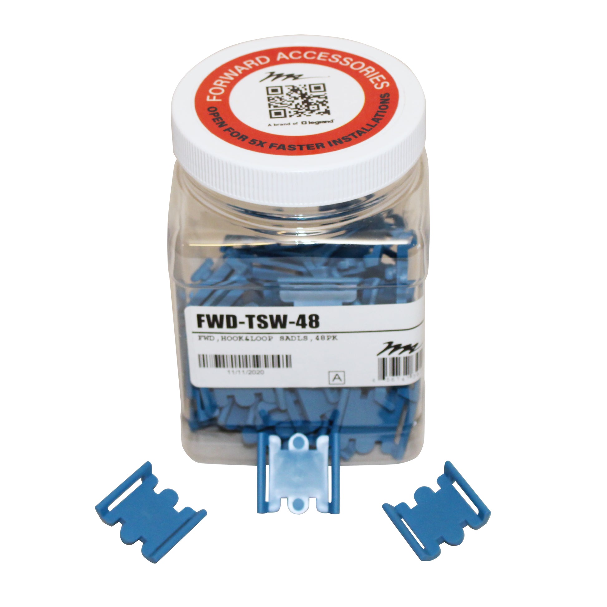 Middle Atlantic Klettkabelbinder, 67 mm, 48er-Pack, Nylon – Blau