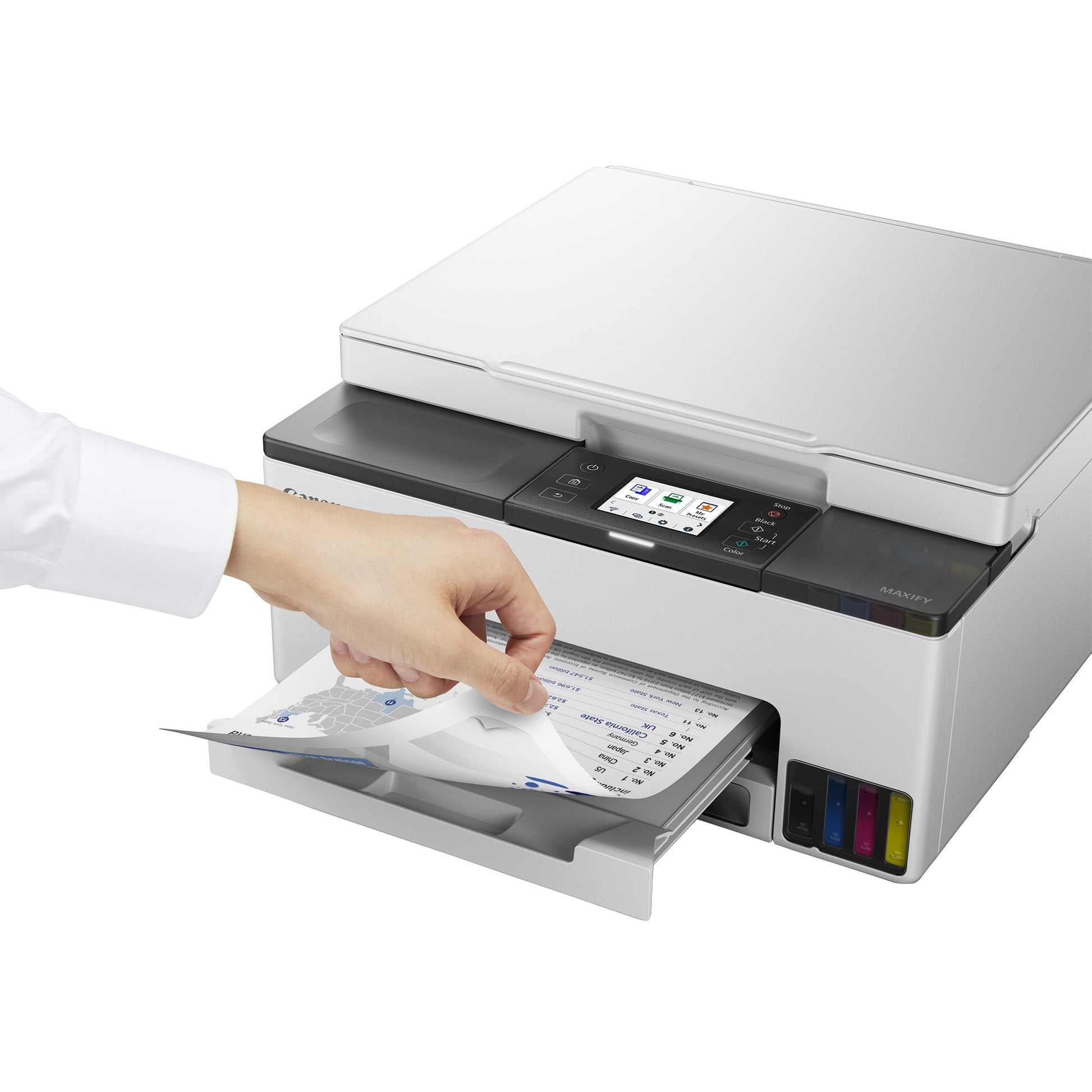 Canon MAXIFY GX1050 – Farbiges Tintenstrahl-MFP A4, 3-in-1 – USB/LAN/WLAN – Duplex – 10 ppm S/W, 15 ppm Farbe