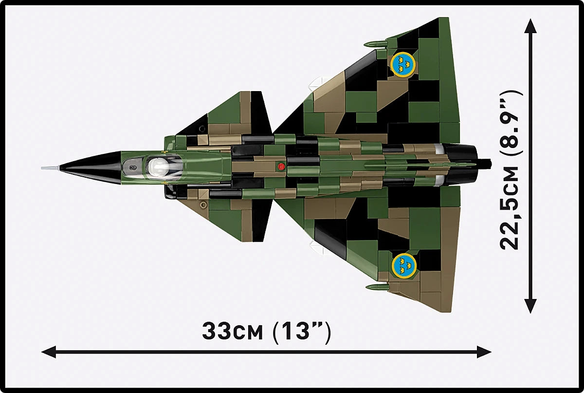 COBI SAAB AJS 37 Viggen Bausatz – 911-teilig – 22,5 × 12,5 × 33 cm – ab 9 J.