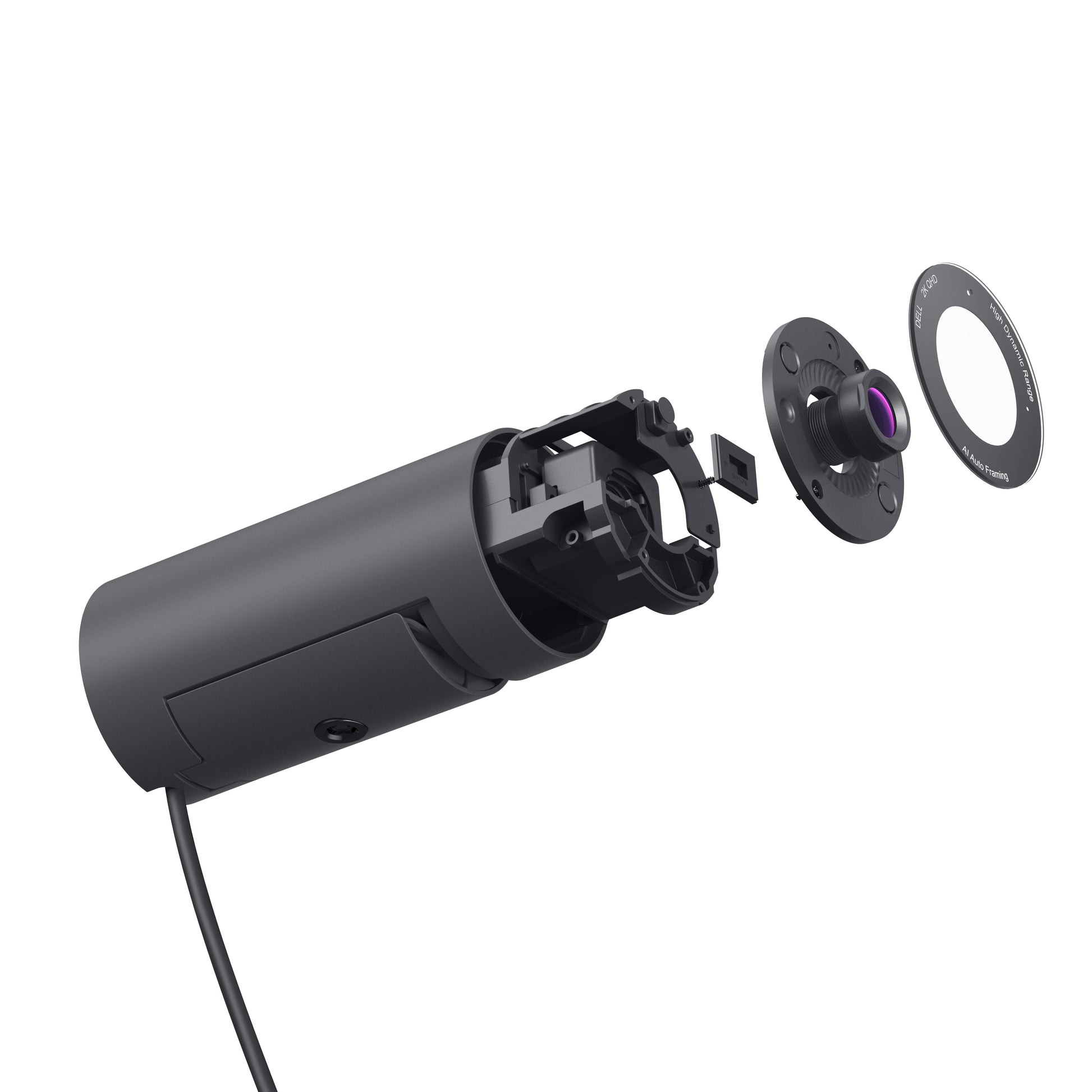 DELL WB5023 Webcam – 2K, 60 fps, Autofokus, USB 2.0, Sichtschutz – Schwarz