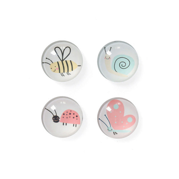 Zeller Present Magnet-Set Insekten – 4-teilig – Ø 2,5 × 0,8 cm – Magnet & Kunststoff, mehrfarbig