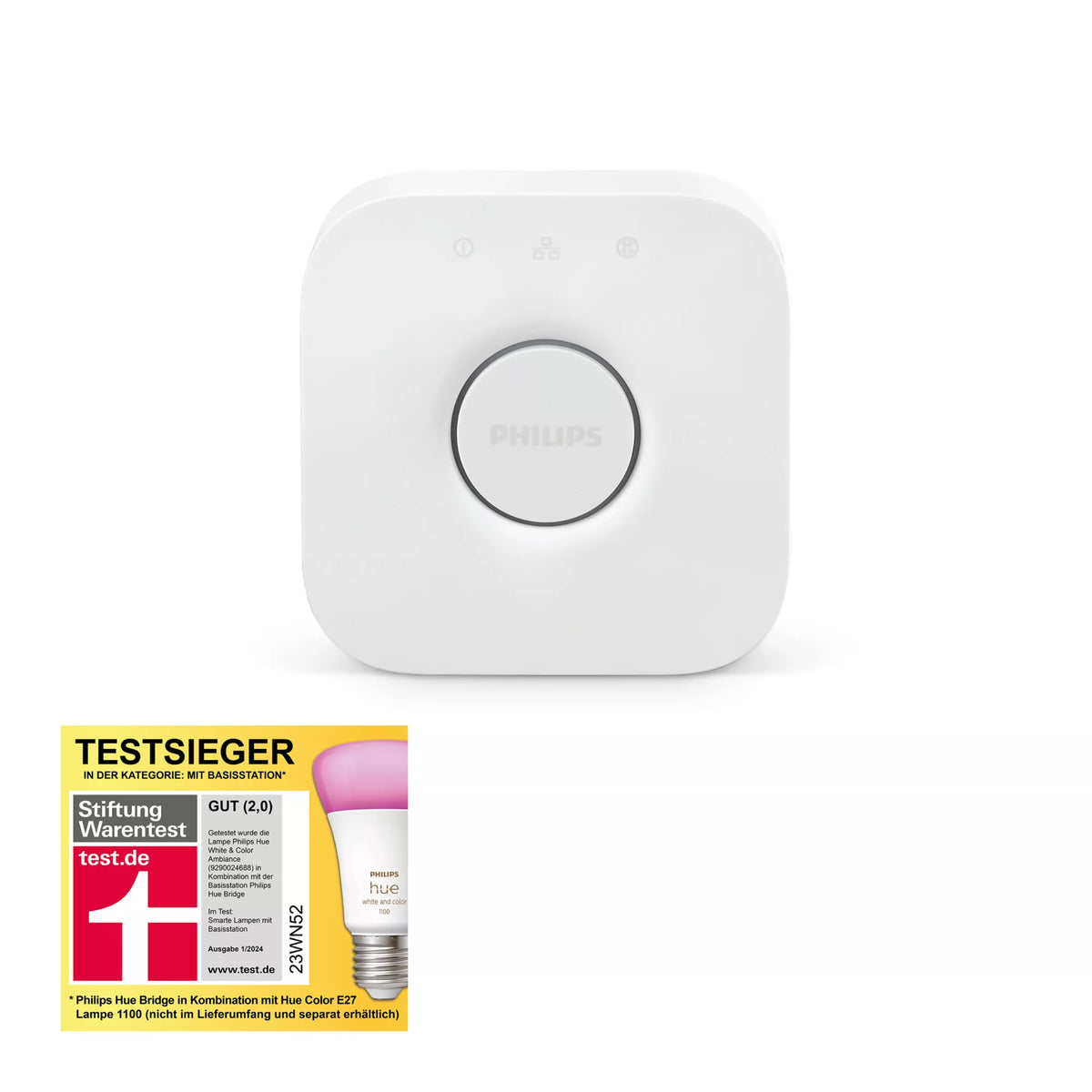 Philips Hue Bridge – Smart-Hub/Bridge – Zigbee, LAN – für Philips Hue, Apple HomeKit, Amazon Alexa