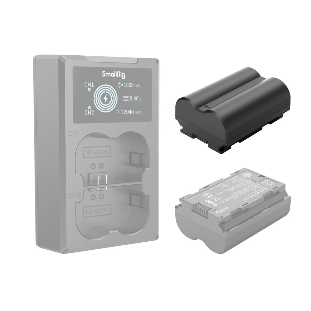 SmallRig NP-W235 Akku – 2040 mAh (14,69 Wh), 7,2 V – für Fujifilm GFX 50S II, GFX 100S, X-T4 – Schwarz