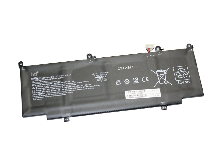 BTI Notebook-Akku – für HP – 60,76 Wh, 15,4 V – Schwarz