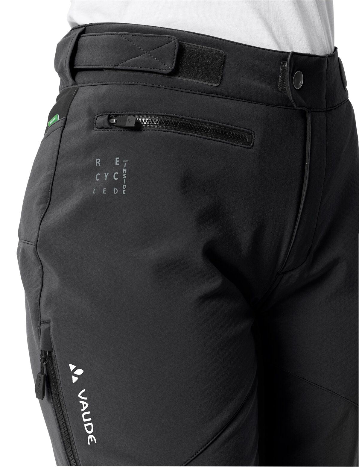 VAUDE Softshellhose Qimsa II – Grösse 44 – Schwarz, Polyester/Elasthan, wasserfest, reflektierend