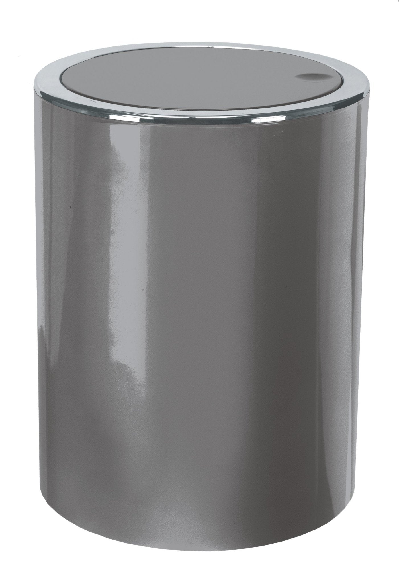 Kleine Wolke Schwingdeckel-Abfalleimer Clap Mini – 1,5 l – Kunststoff (ABS), oval – Platin