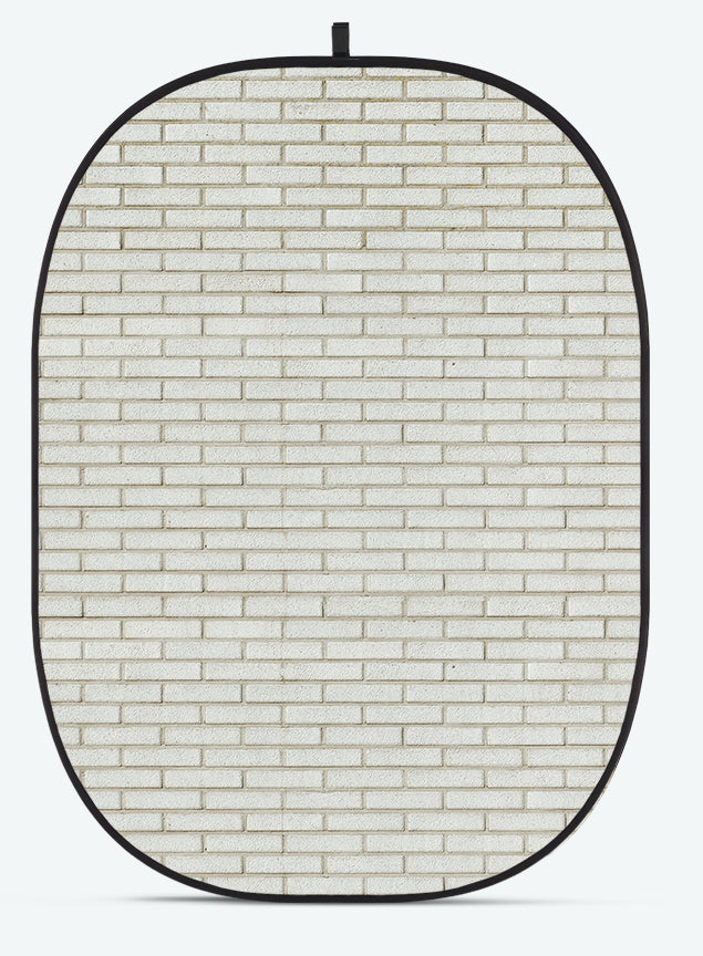 Godox CBA-WB0001 Falthintergrund – Ziegelmauer, Kunstfaser, 1,5 × 2 m – Weiss – mit Tragetasche
