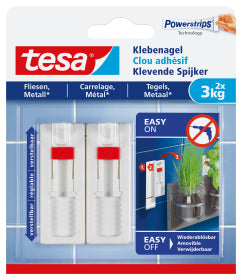 TESA Haken – weiss (3 kg) – für Fliesen und Metall – spurlos wiederablösbar, wiederverwendbar