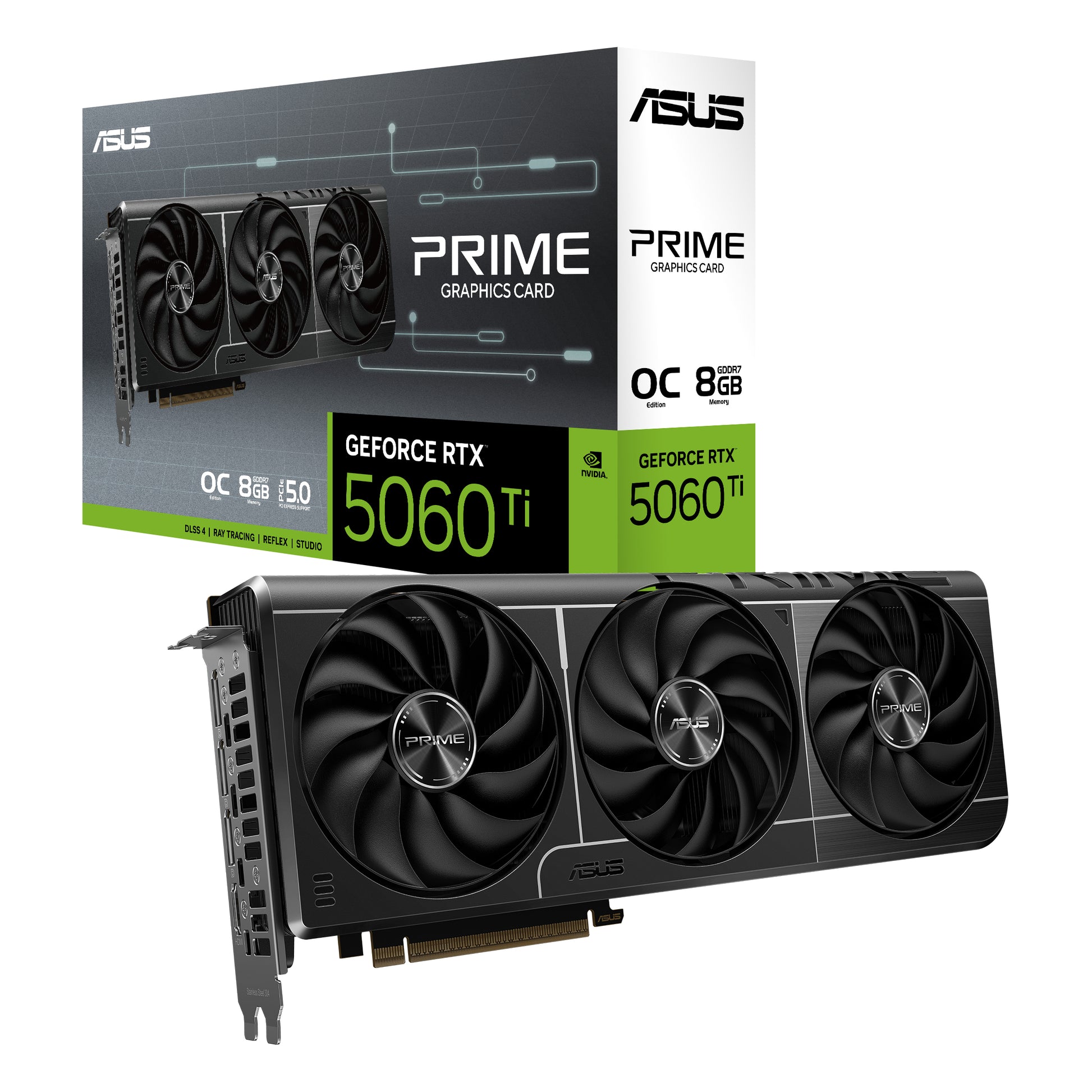 ASUS PRIME-RTX5060TI-O8G – PCIe Grafikkarte – 3×DP, 1×HDMI, PCIe 5.0, 1×8-Pin