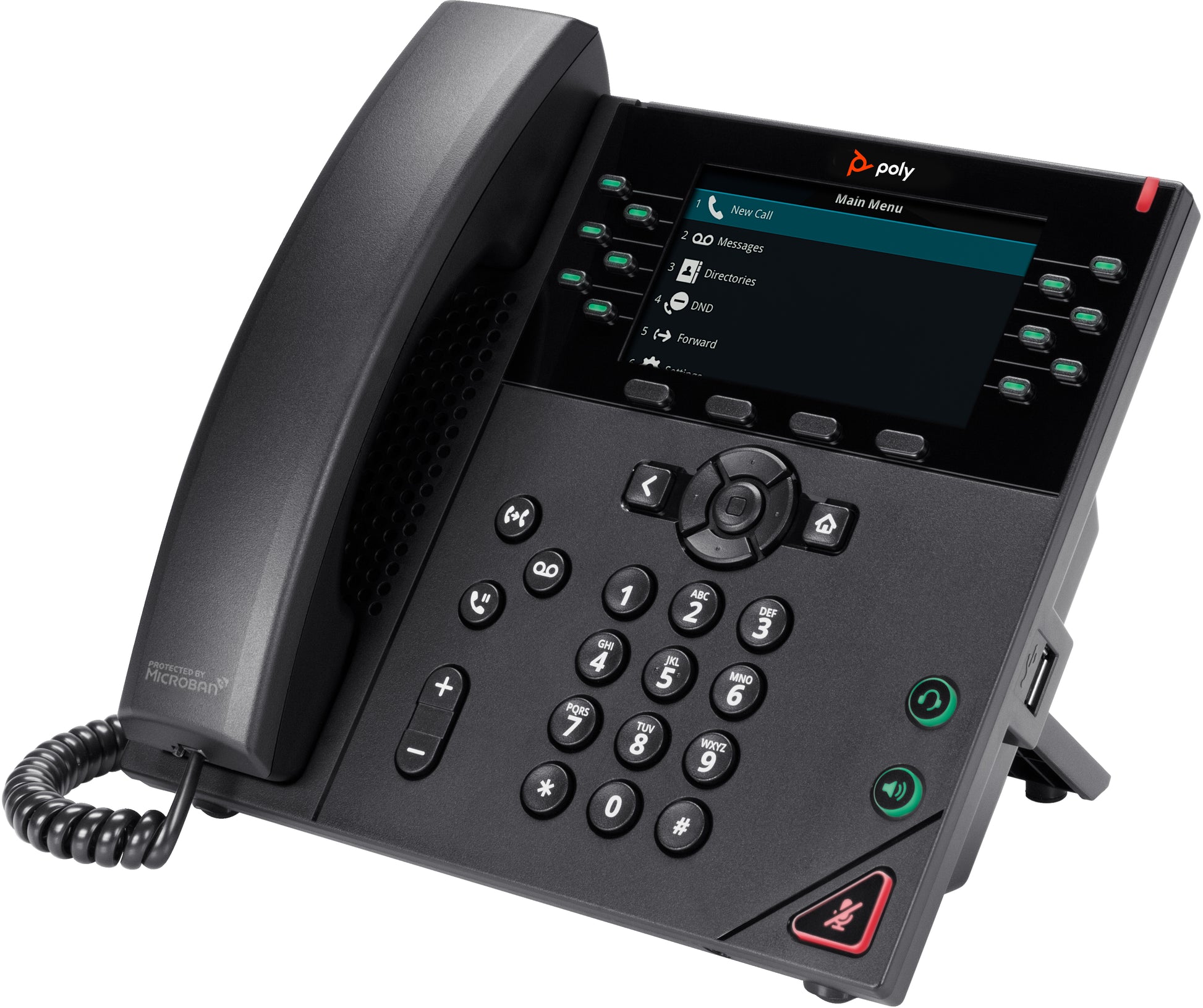 Poly VVX 450 – IP-Telefon, PoE, inkl. Headset, Schwarz