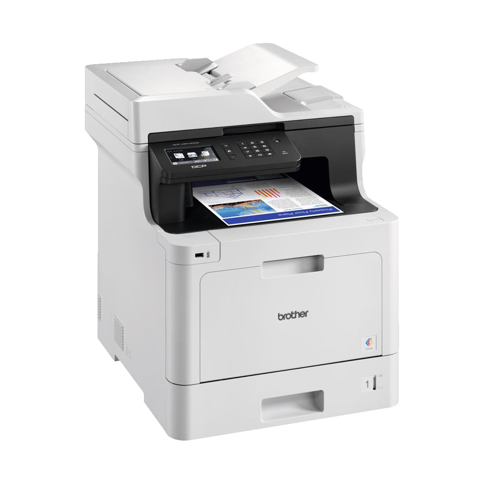 Brother DCP-L8410CDW – Farbiges Laser-MFP A4, 3-in-1 – USB/WLAN – Duplex, ADF – 31 S./Min. S/W, 31 S./Min. Farbe