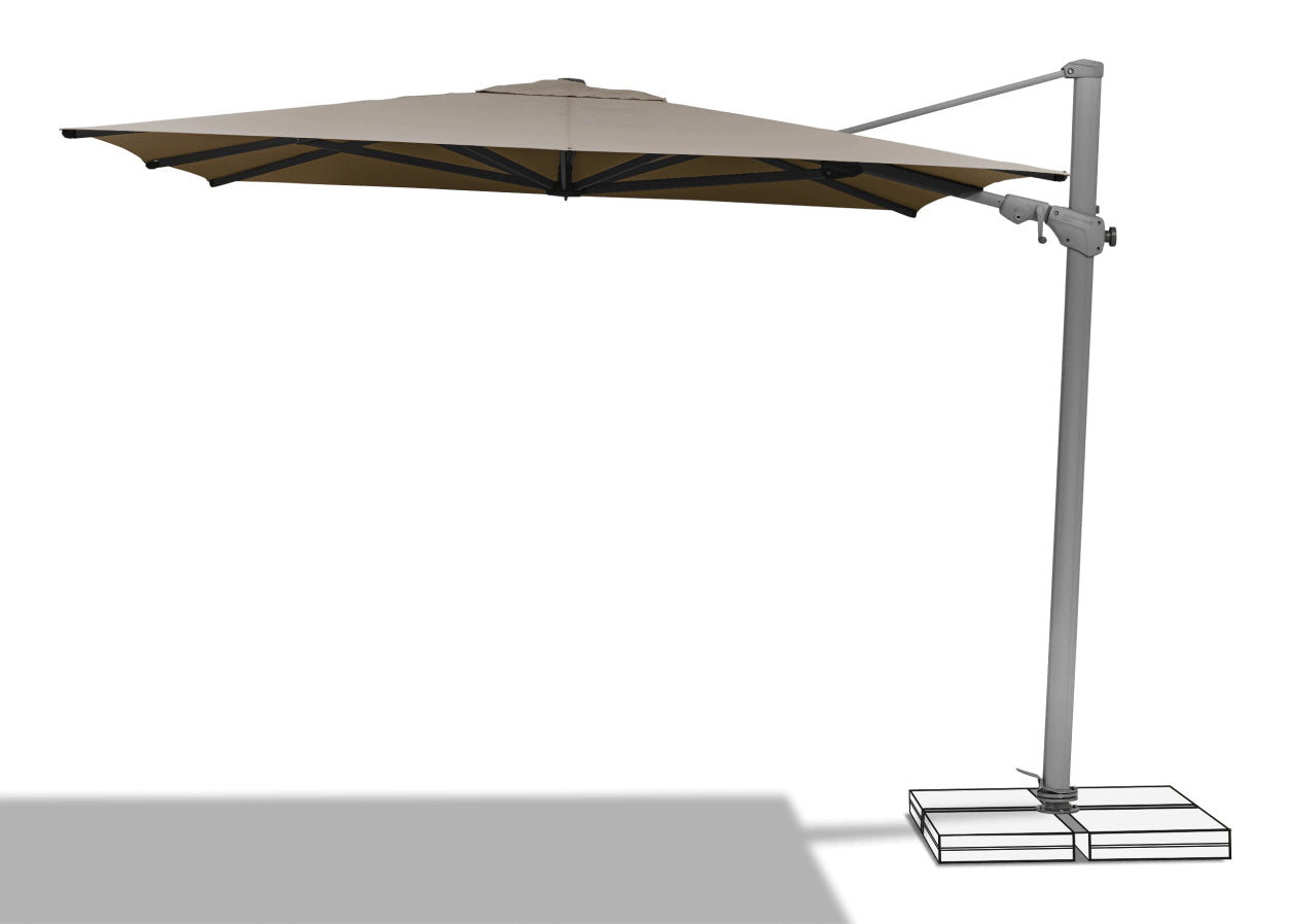 Suncomfort by Glatz Sonnenschirm Varioflex, rechteckig 330 × 270 cm, Polyester, Taupe, neigungsverstellbar