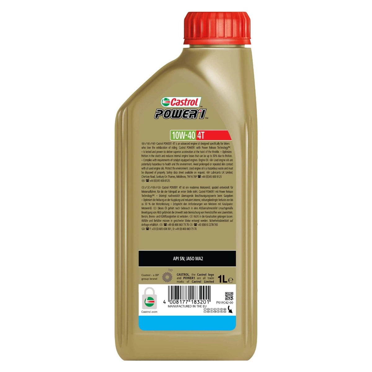 Castrol Power1 Motoröl 4-Takt 10W-40 – für Motorrad – 1 l