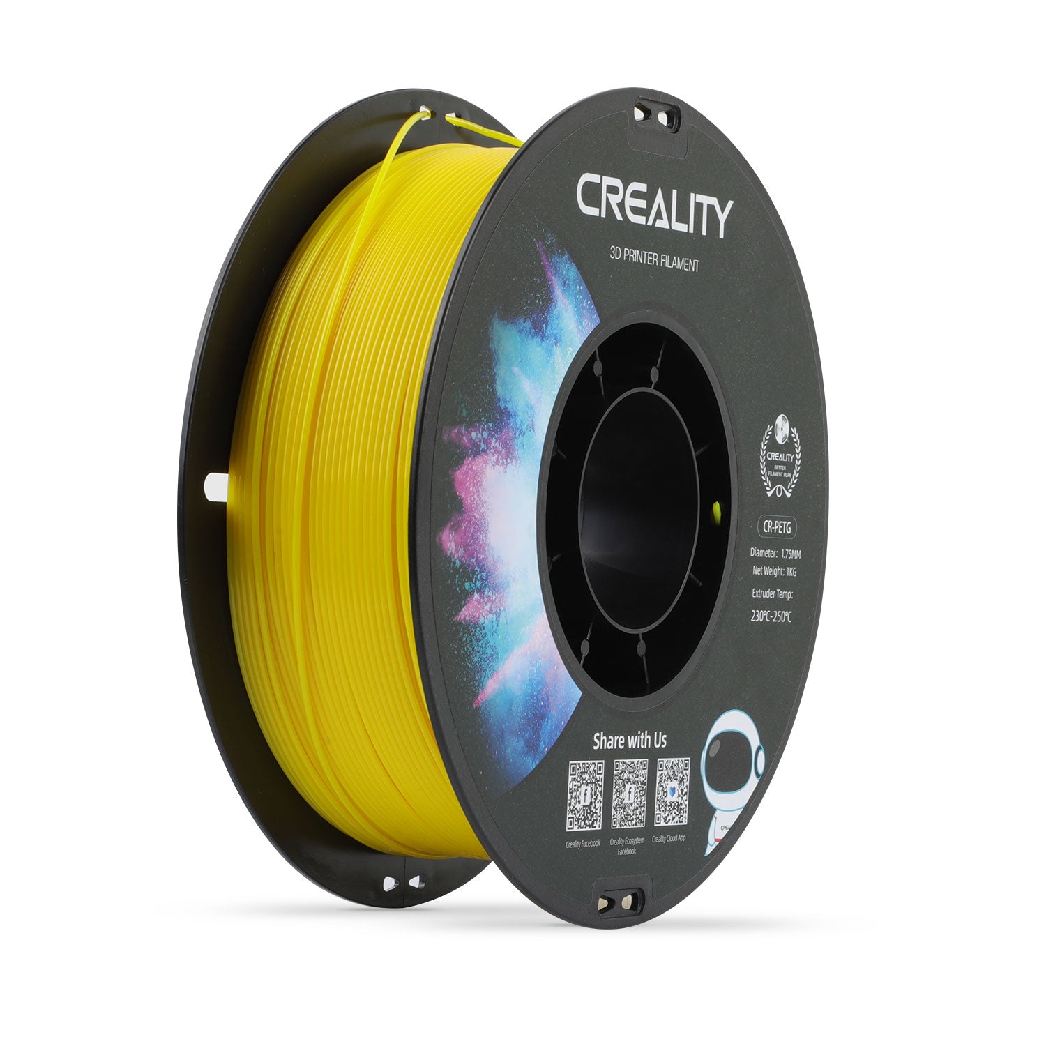 Creality 3D-Drucker-Filament PETG 1,75 mm Gelb, 1 kg – für Creality 3D, FDM-3D-Drucker