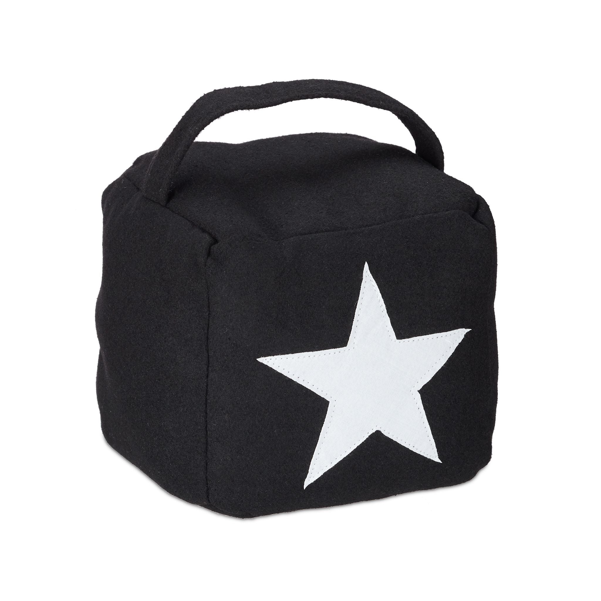Relaxdays Türstopper – Polyester/Sand – Schwarz – Ø 150 × H 200 mm