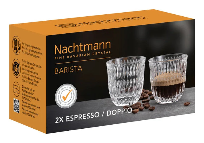 Nachtmann Espressotasse – 2er Set, 90 ml, Ø 6,4 cm, Kristallglas, Transparent, spülmaschinenfest