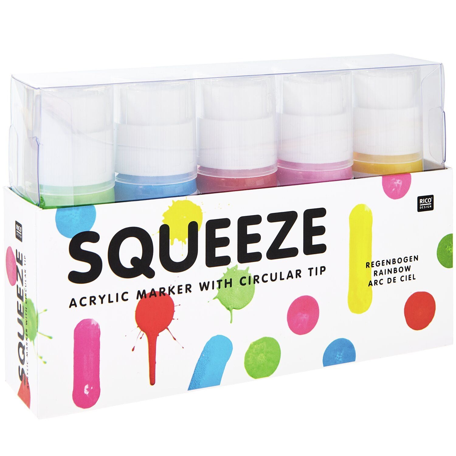 Rico Design Acrylfarbe – Set – 5 Farben, 5 × 60 ml