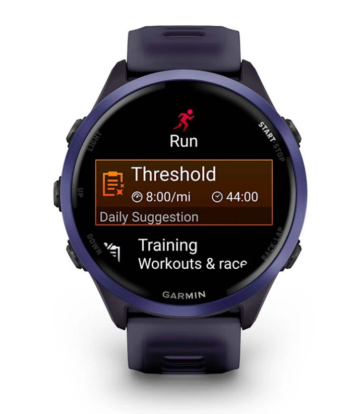 Garmin Forerunner 570 47 mm GPS – Aluminium, Sportarmband Lila, 50 m, für Android und iOS