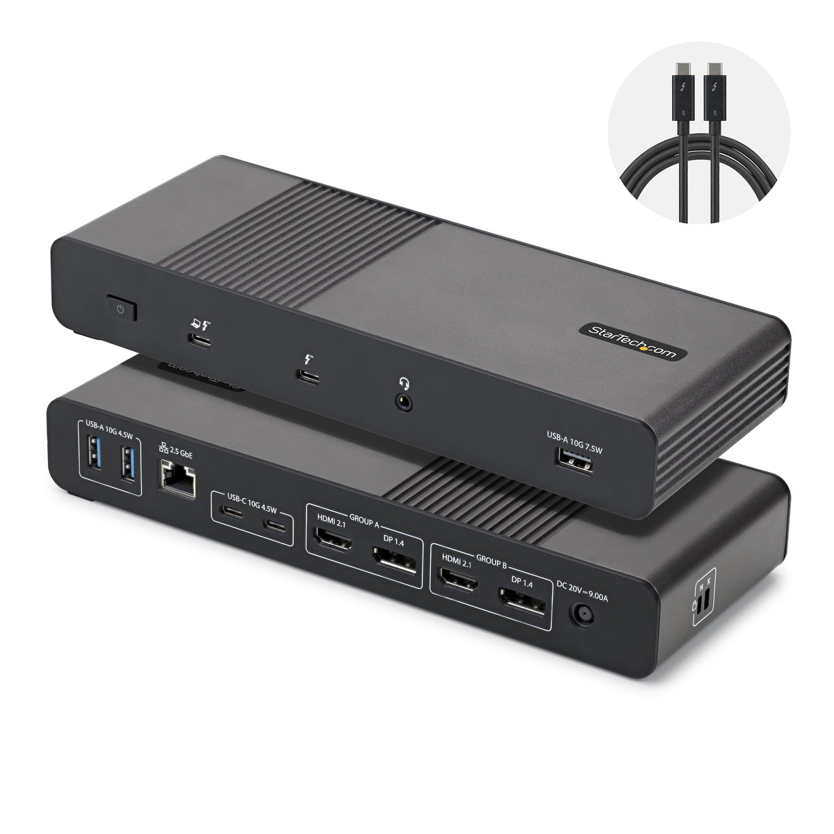 StarTech.com 206UE-TB5USB4DOCK Dockingstation – Thunderbolt 5, 2× DP, 2× HDMI, 3× USB-A, 2× USB-C, 140 W PD