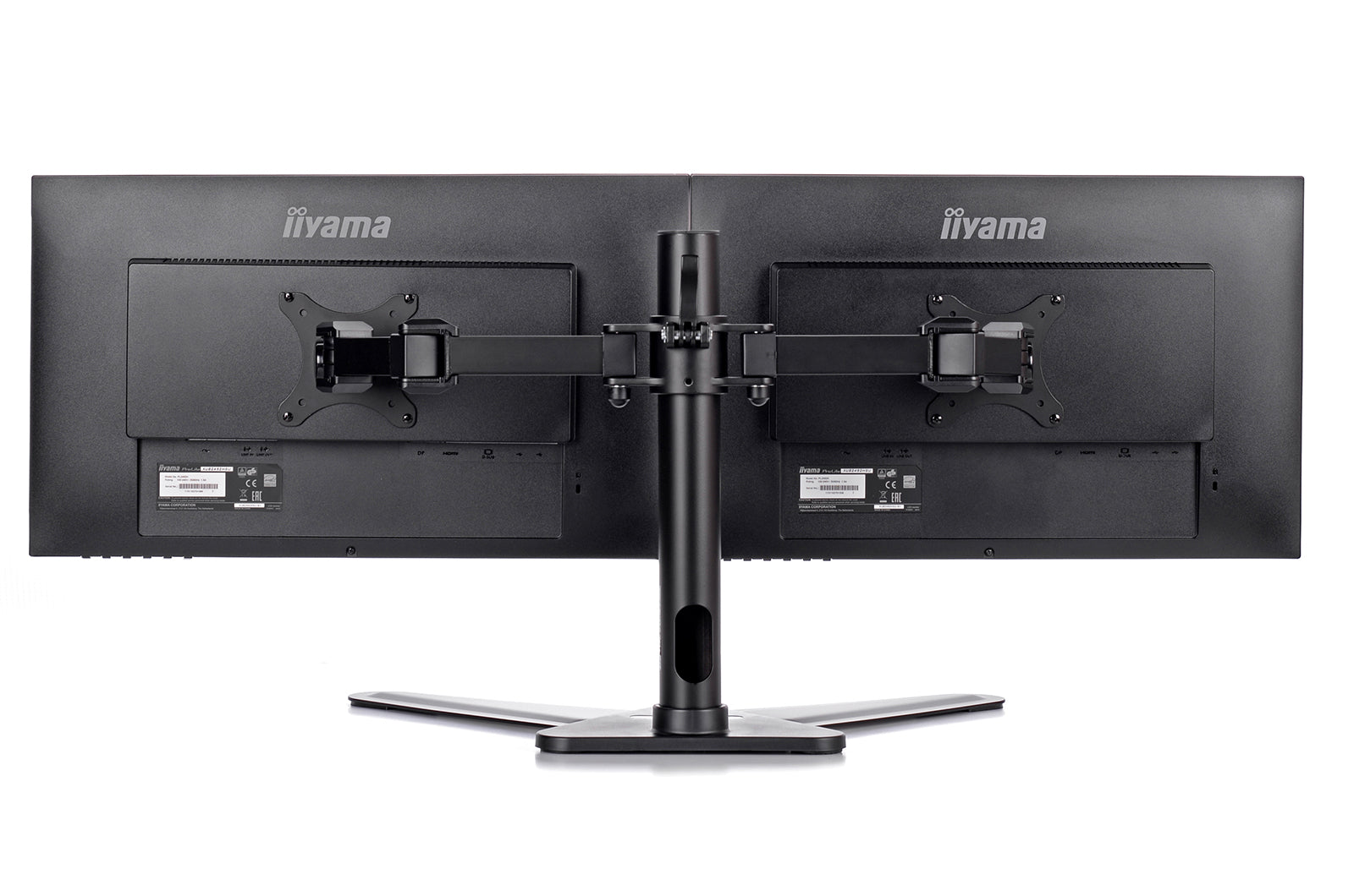 iiyama Monitorarm Tischhalterung – Klemme/Durchführung – 2 Monitore – 10–30" – VESA 75×75/100×100 mm – bis 1
