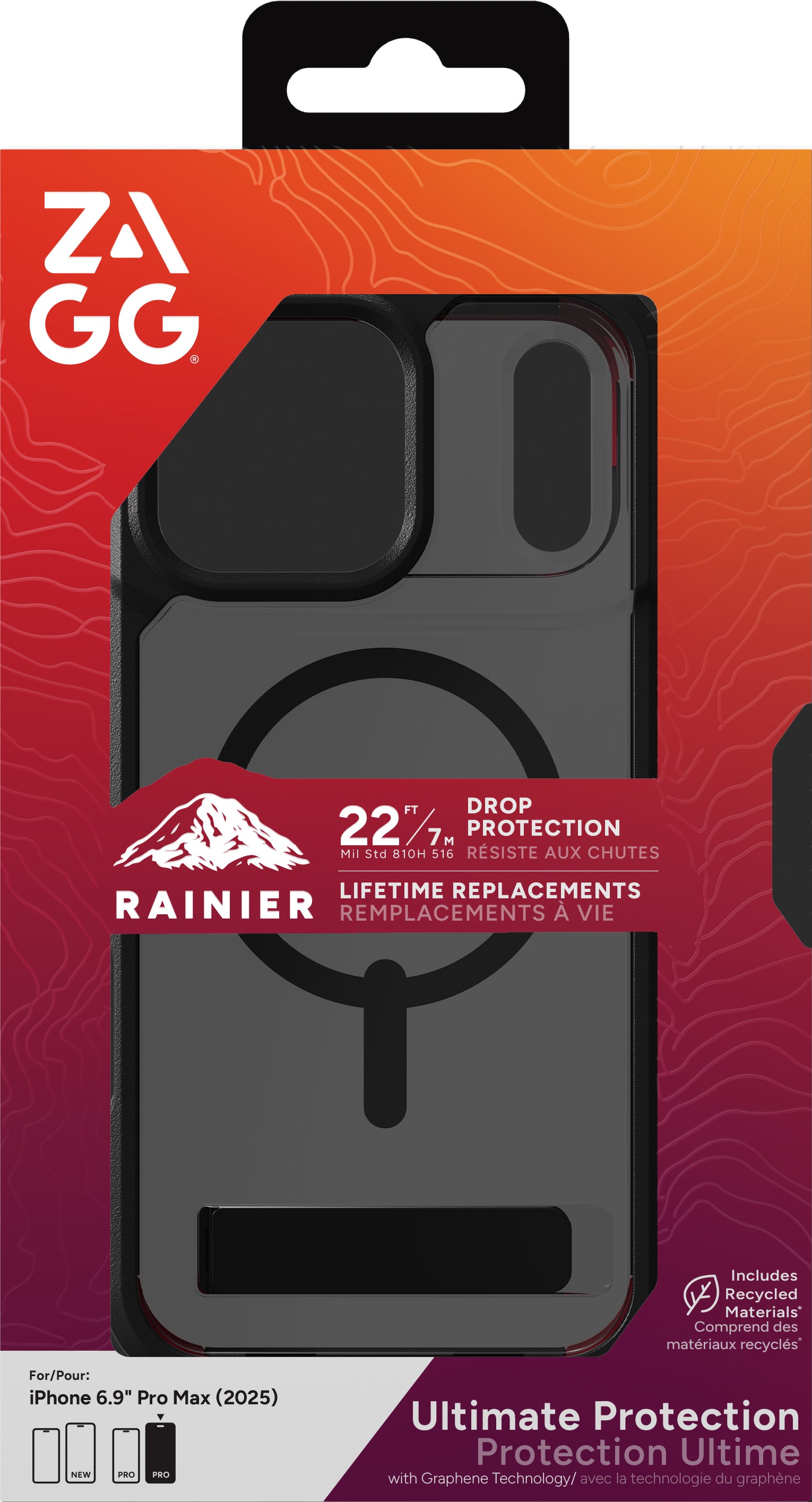 ZAGG Backcover Rainier – für Apple iPhone – schwarz – MagSafe kompatibel