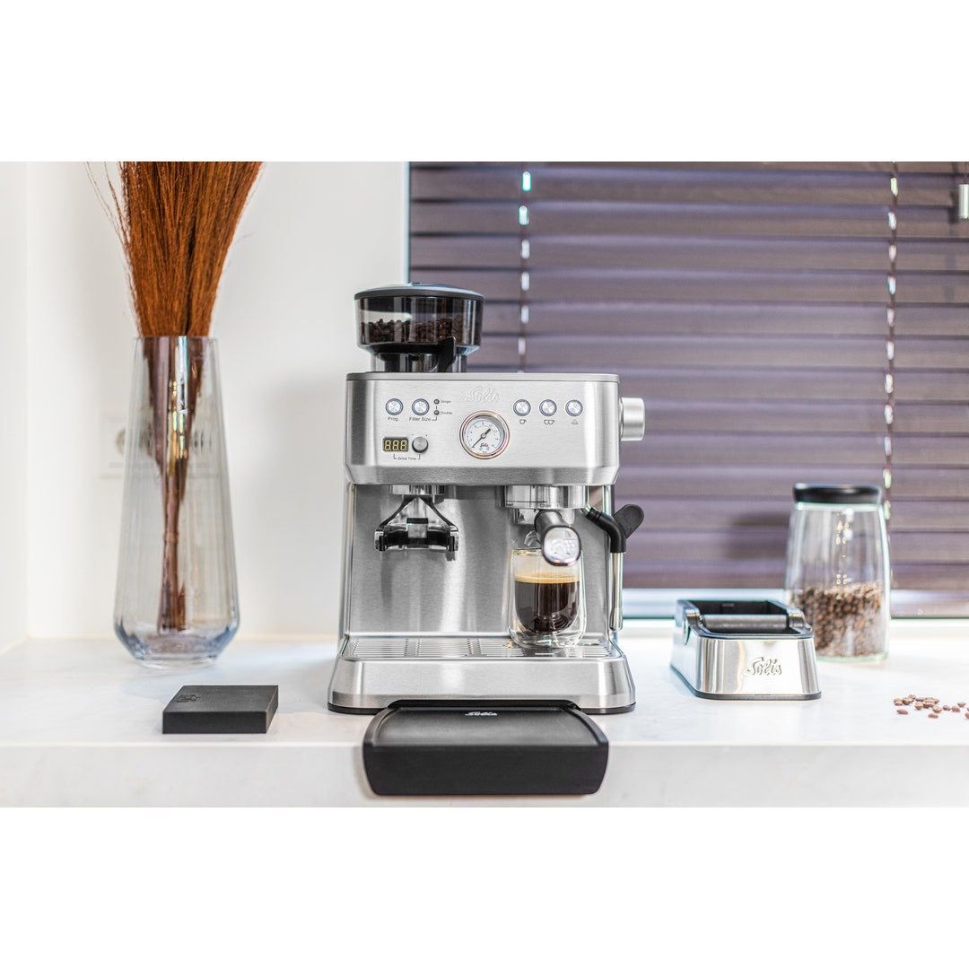 Solis Grind & Infuse Perfetta 980.35 Siebträgermaschine – 16 bar, 2,6 l, 250 g, 2 Tassen, Silber