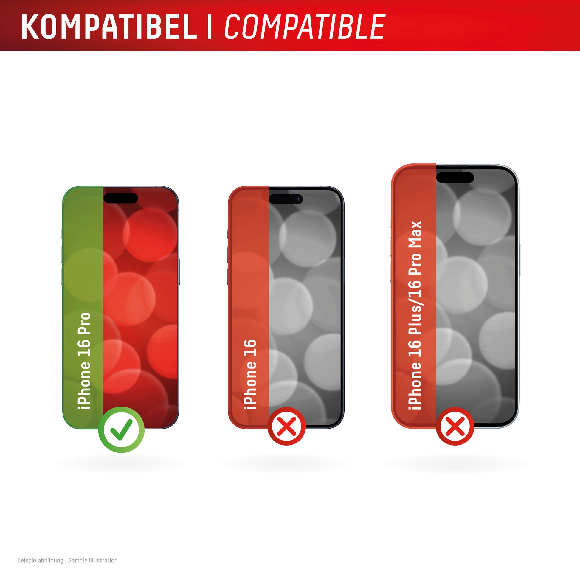 Displex Privacy-Filter (Panzerglas), Full Cover – für iPhone 16 Pro – mit Applikator