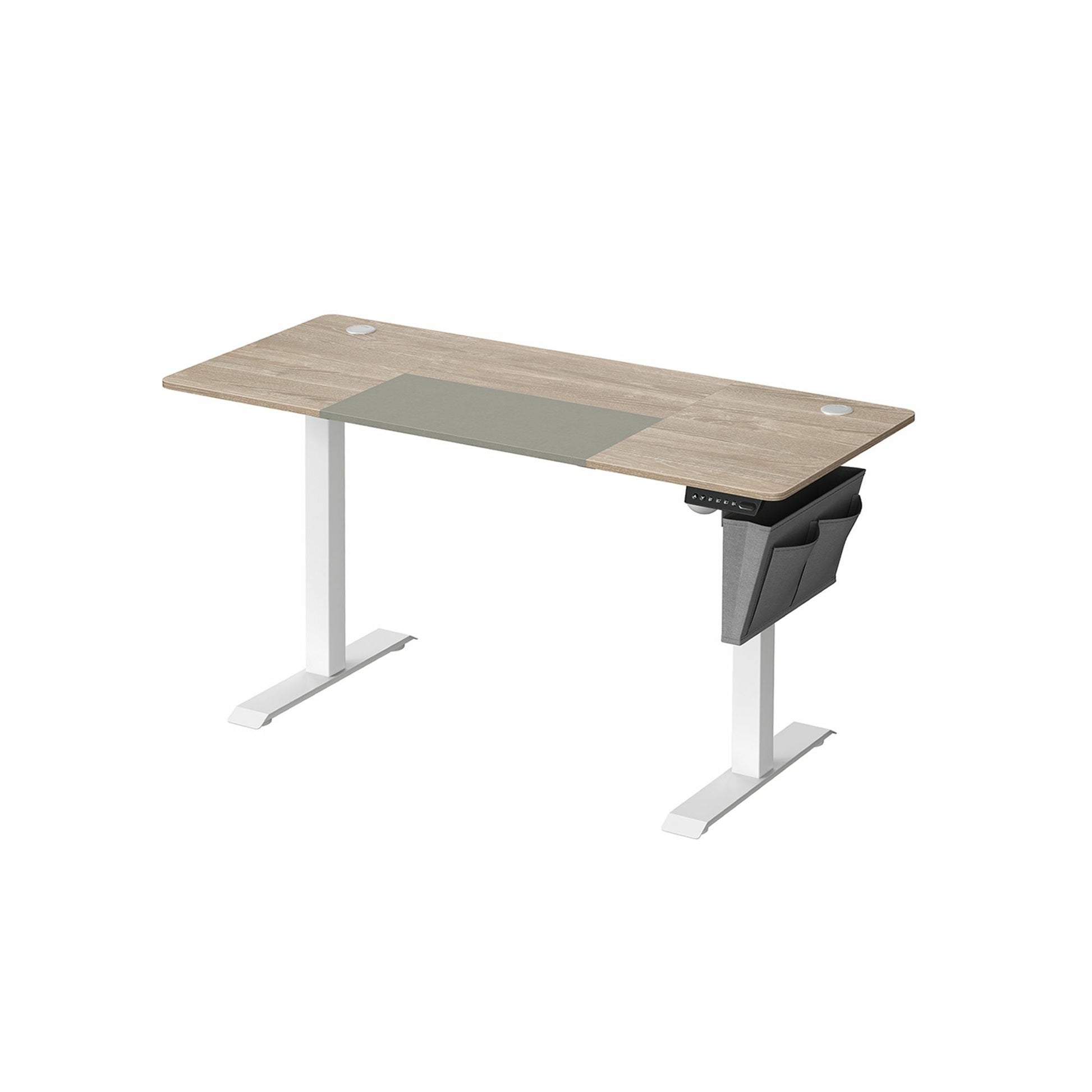 Songmics Schreibtisch – 140 × 60 cm, braun/grau, Stahl