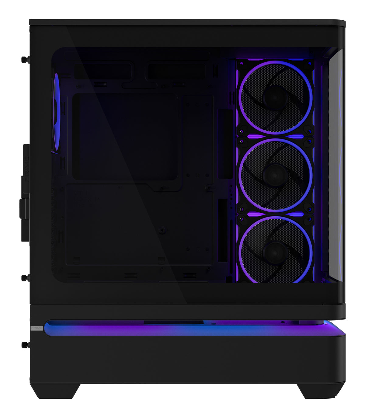 ASUS PRIME AP304 TG – PC-Gehäuse – Schwarz, Seitenfenster, ARGB, 4×120 mm, ATX/mATX/Mini-ITX, 450×240×535 mm